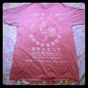 Red Sriracha hot chili sauce tee shirt